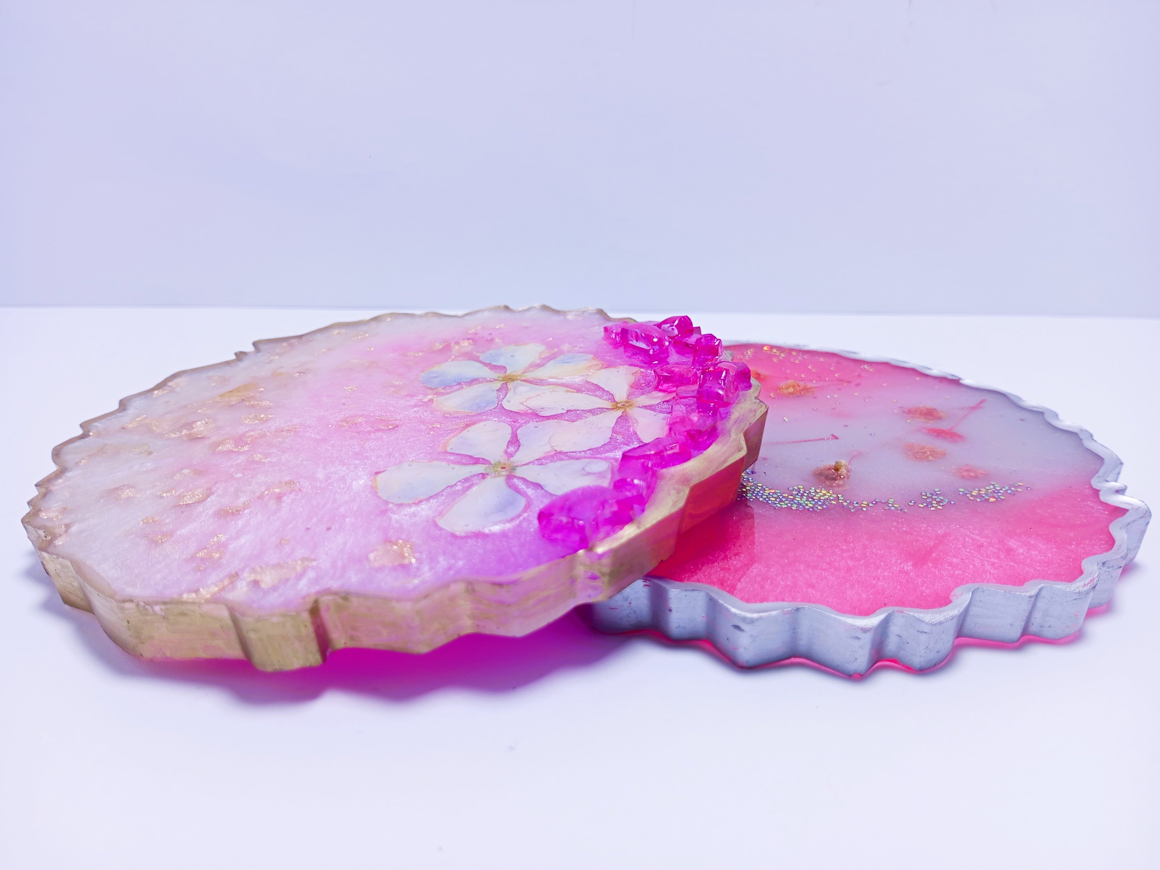 Handmade Resin Tray with Handles – Decorative Serving Tray, Wedding Ring Tray, Perfect Housewarming Return Gift-Resin Art