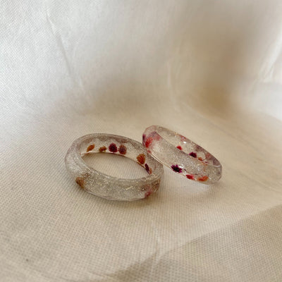 Set of 2 Transparent Resin Bangles – Filled with Real Preserved Flowers,Transparent Resin Jewelry  Preserved Flower Accessories ,