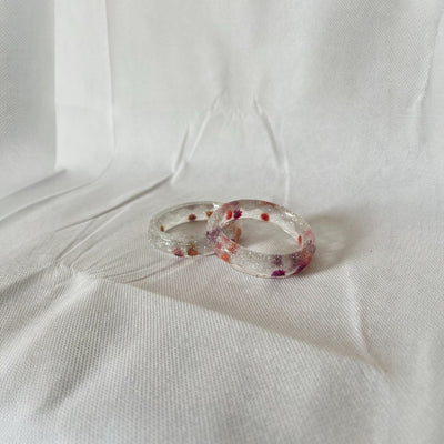 Set of 2 Transparent Resin Bangles – Filled with Real Preserved Flowers,Transparent Resin Jewelry  Preserved Flower Accessories ,