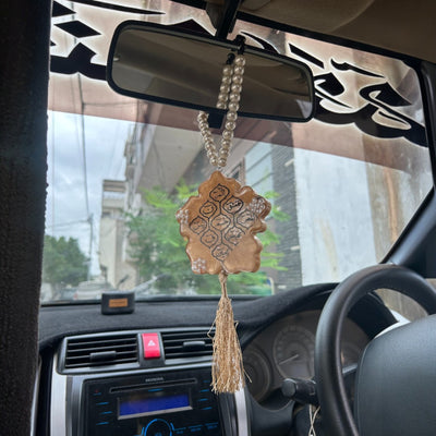 Handmade Resin Islamic Car Hanging – Haroof-e-Muqati’at Calligraphy golden