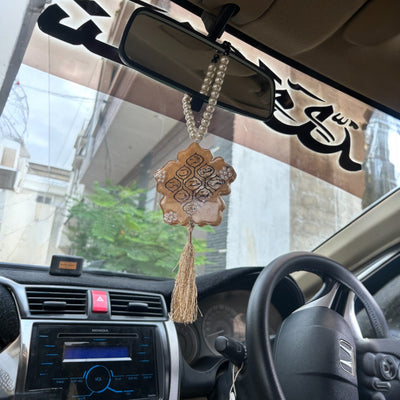Handmade Resin Islamic Car Hanging – Haroof-e-Muqati’at Calligraphy golden