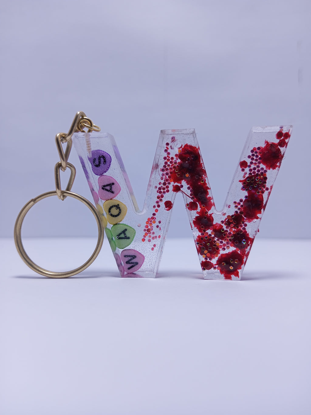 Custom Letter Keychain | Personalized Resin Keychain | Glitter Keychain | ID Holder | Alphabet Keychain