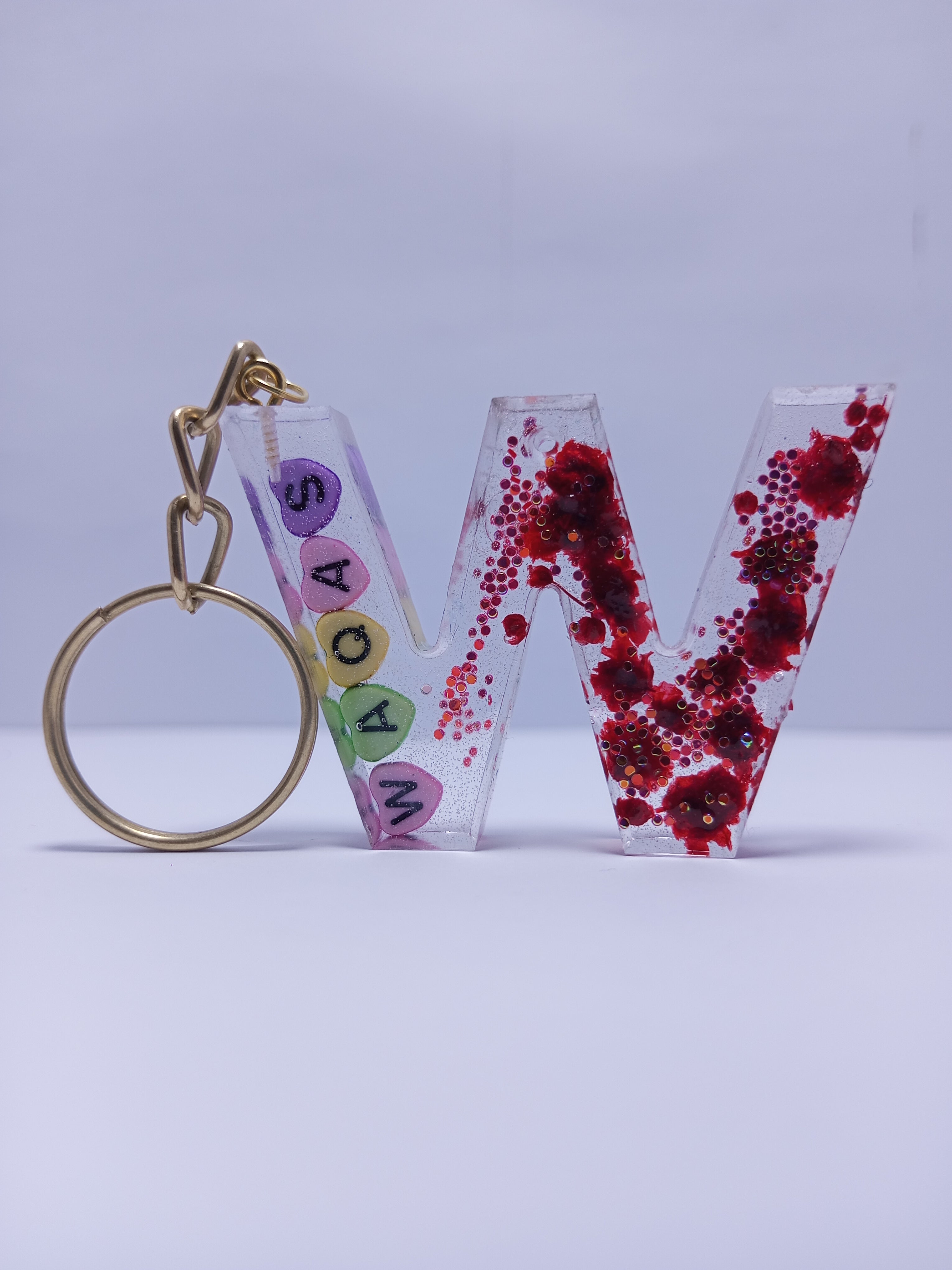 Custom Letter Keychain | Personalized Resin Keychain | Glitter Keychain | ID Holder | Alphabet Keychain