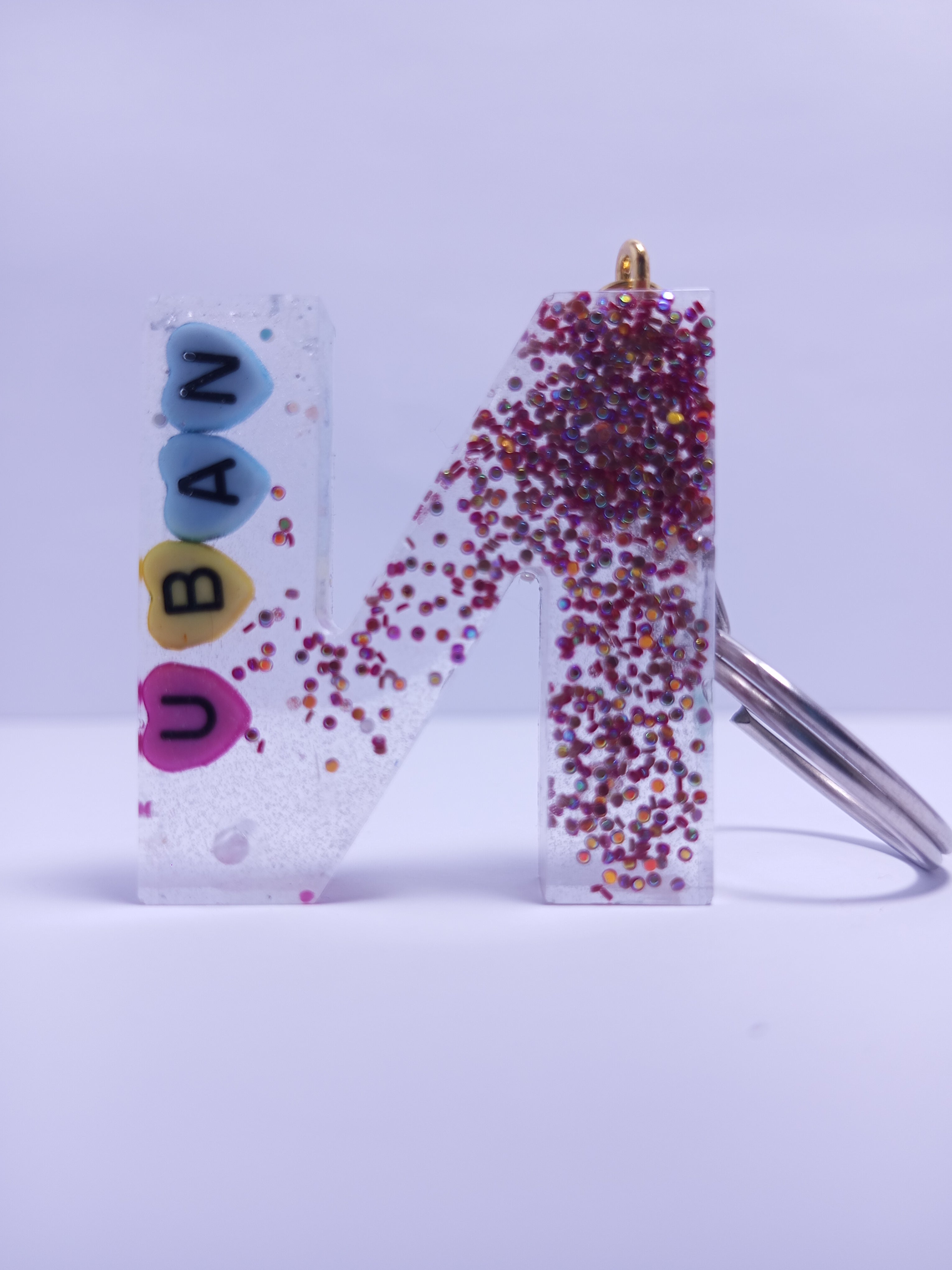 Custom Letter Keychain | Personalized Resin Keychain | Glitter Keychain | ID Holder | Alphabet Keychain