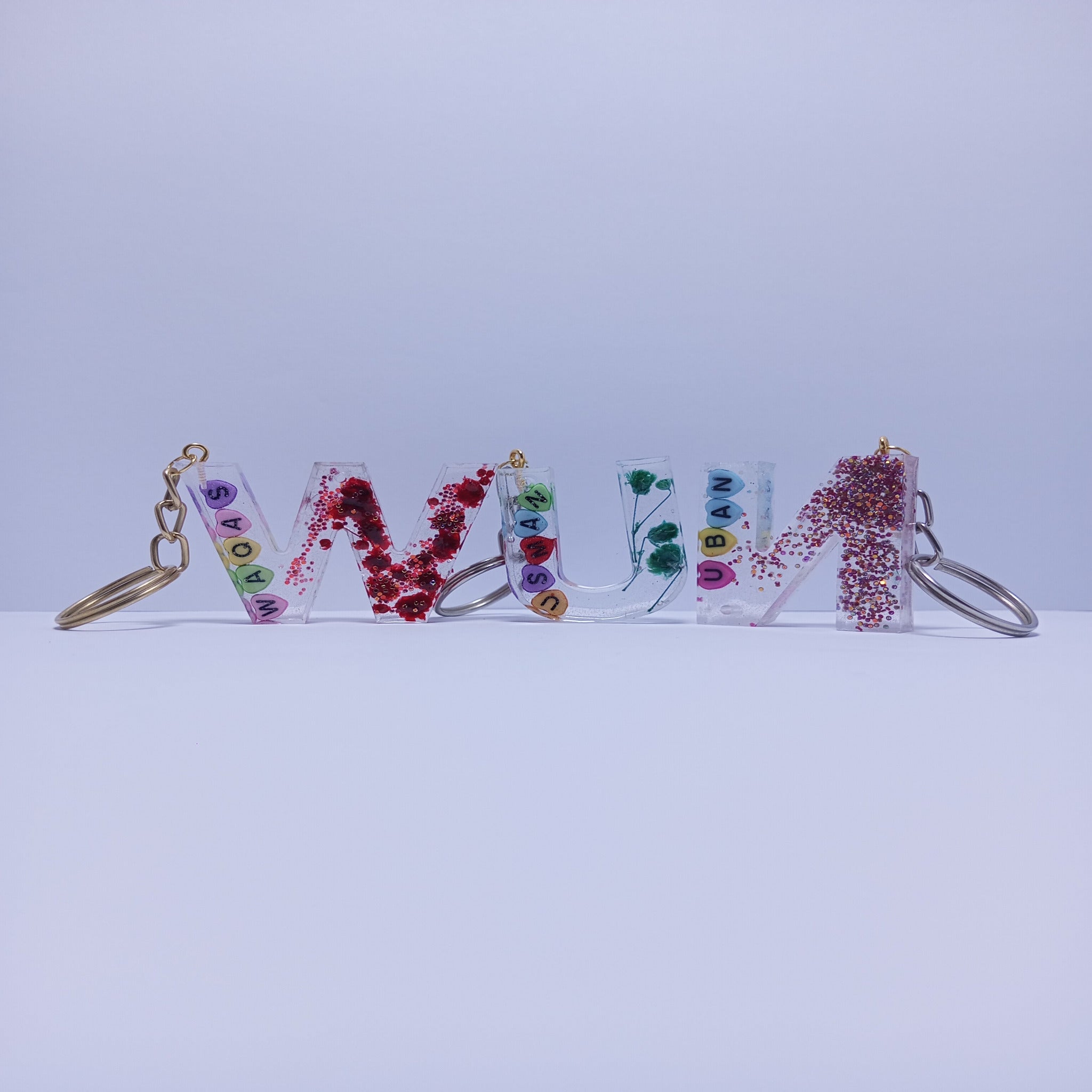 Custom Letter Keychain | Personalized Resin Keychain | Glitter Keychain | ID Holder | Alphabet Keychain