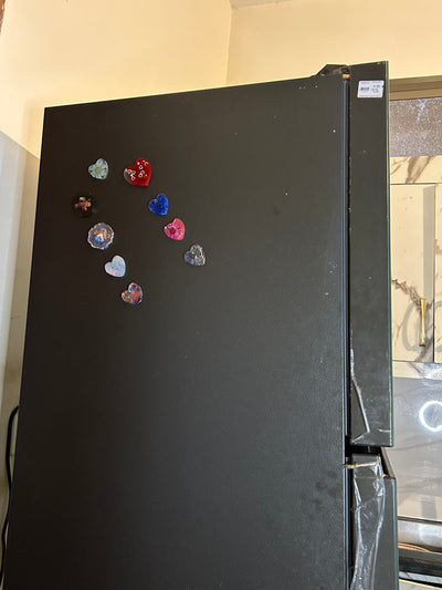 Handmade Resin Magnet Set – 9 Decorative Pieces heart shaped with Floral & Artistic Designs