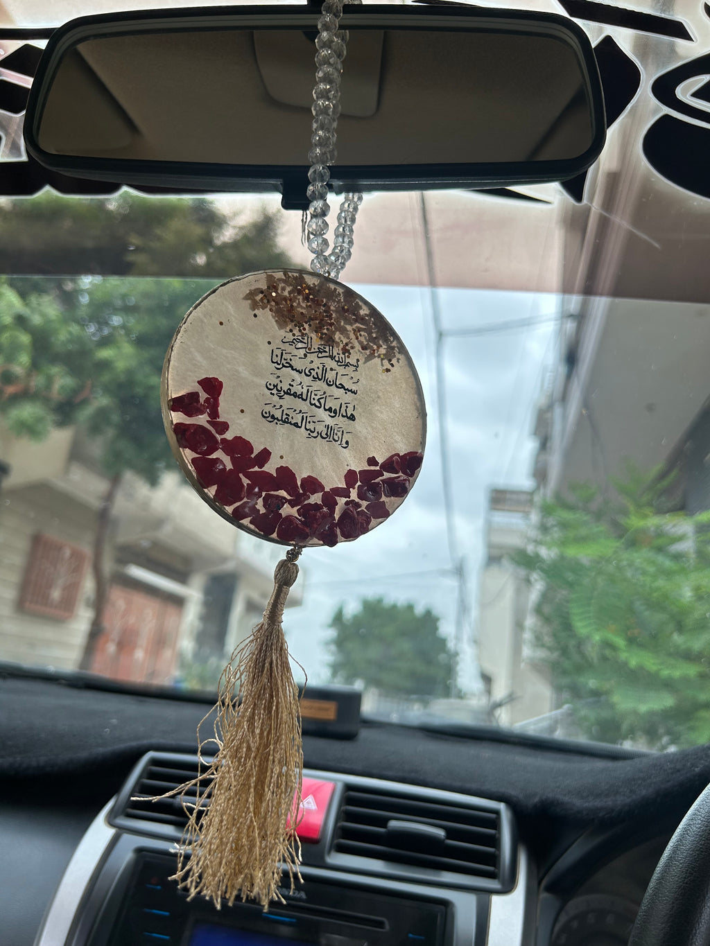 Car Hanging Accessories, Dua for travel, Handmade Resin Islamic Car Hanging
