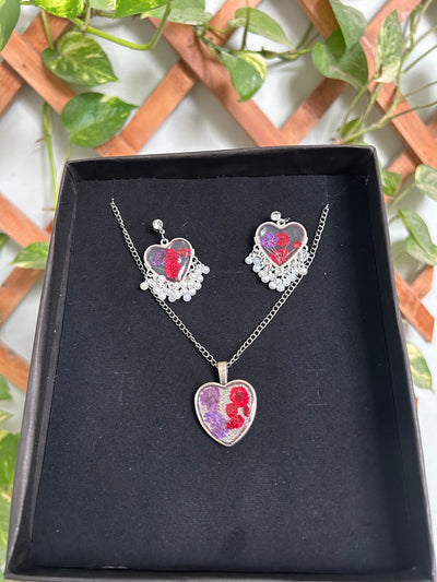Heart Earrings & Heart Locket Set