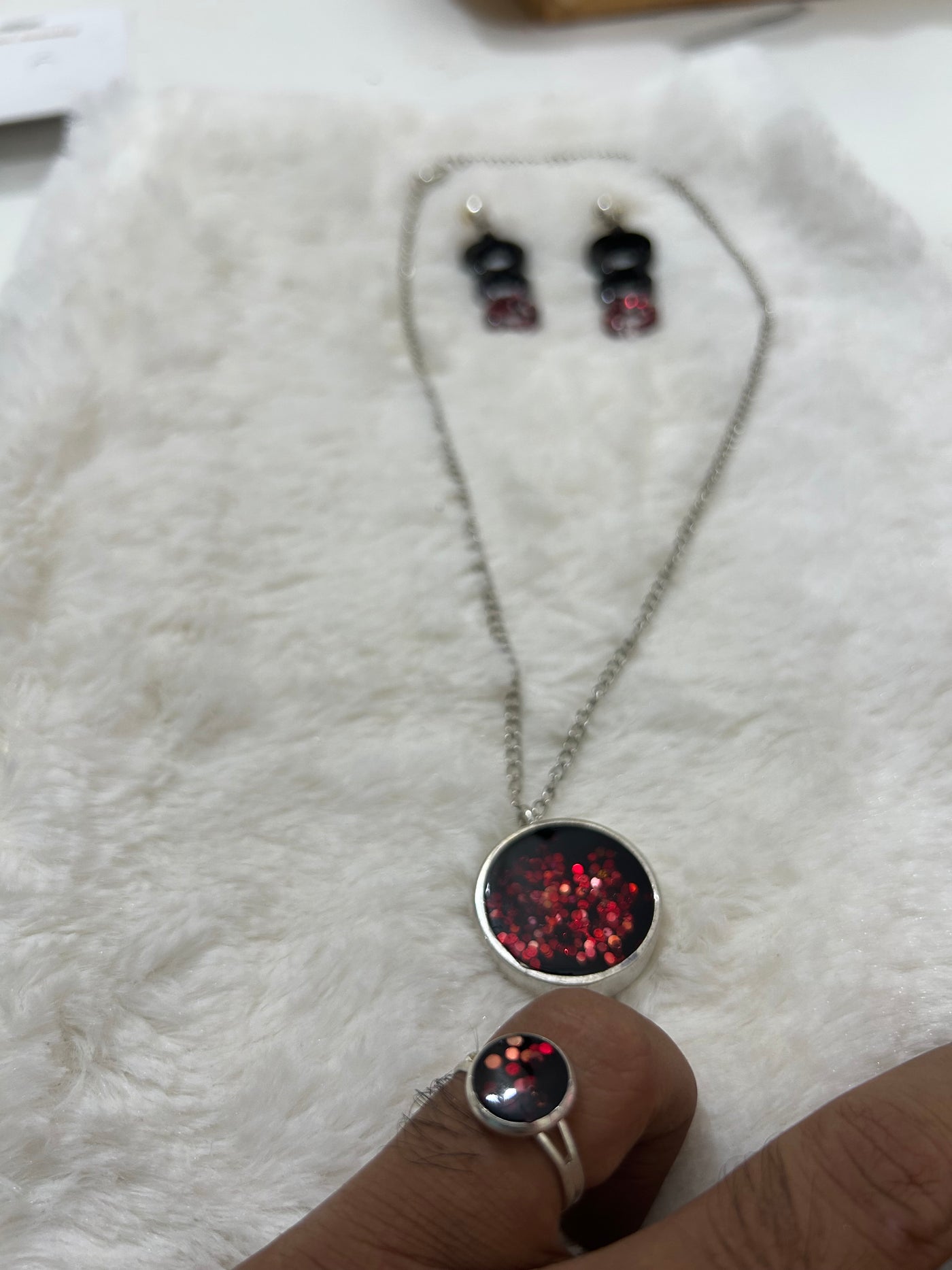 Jewelry Set – Chain Locket, Earrings & Ring