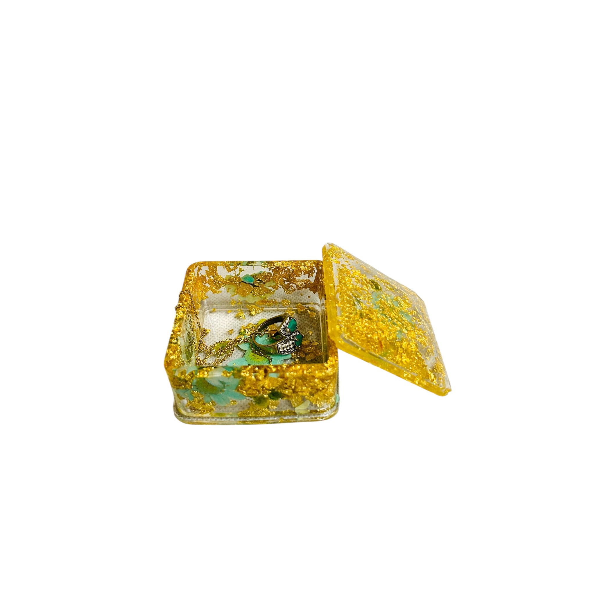 three Pressed flower jewelry boxes, personalized jewelry box, jewelry organizer box, custom jewlery box, press box, custom jewelry box, resin box