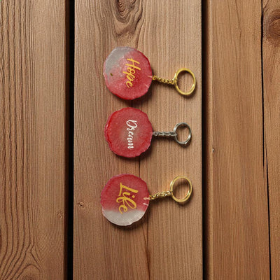 Set of 3 Pink Resin Keychains | Joy | Hope | Dream | Inspirational Gifts-Best for your Loved One