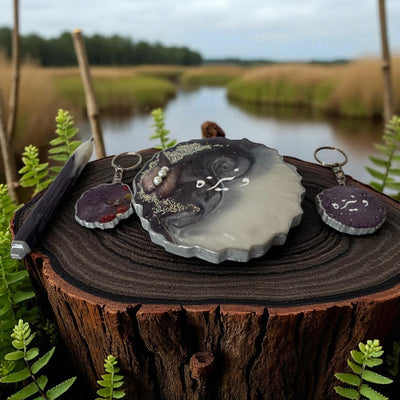 Custom Name Resin Gift Set – Coaster, Keychains & Pen,Resin Personalised Coaster & Keychain  ,