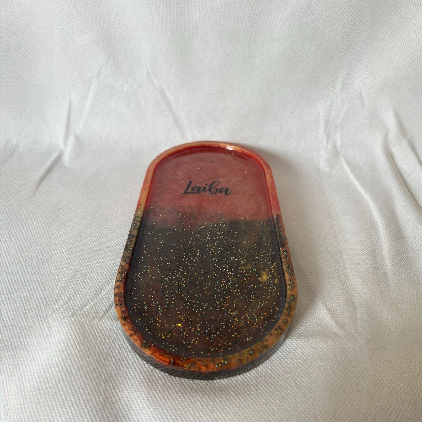 Custom nem Resin Oval Trinket Tray | Epoxy Decorative Tray | Stylish Jewelry & Key Organizer | Unique Resin
