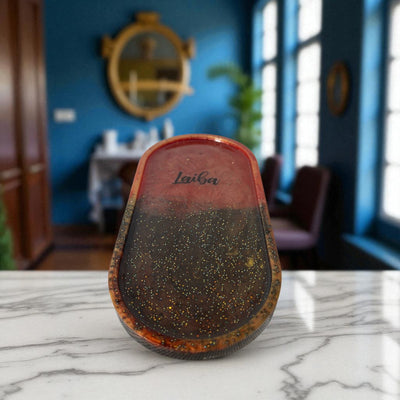 Custom nem Resin Oval Trinket Tray | Epoxy Decorative Tray | Stylish Jewelry & Key Organizer | Unique Resin