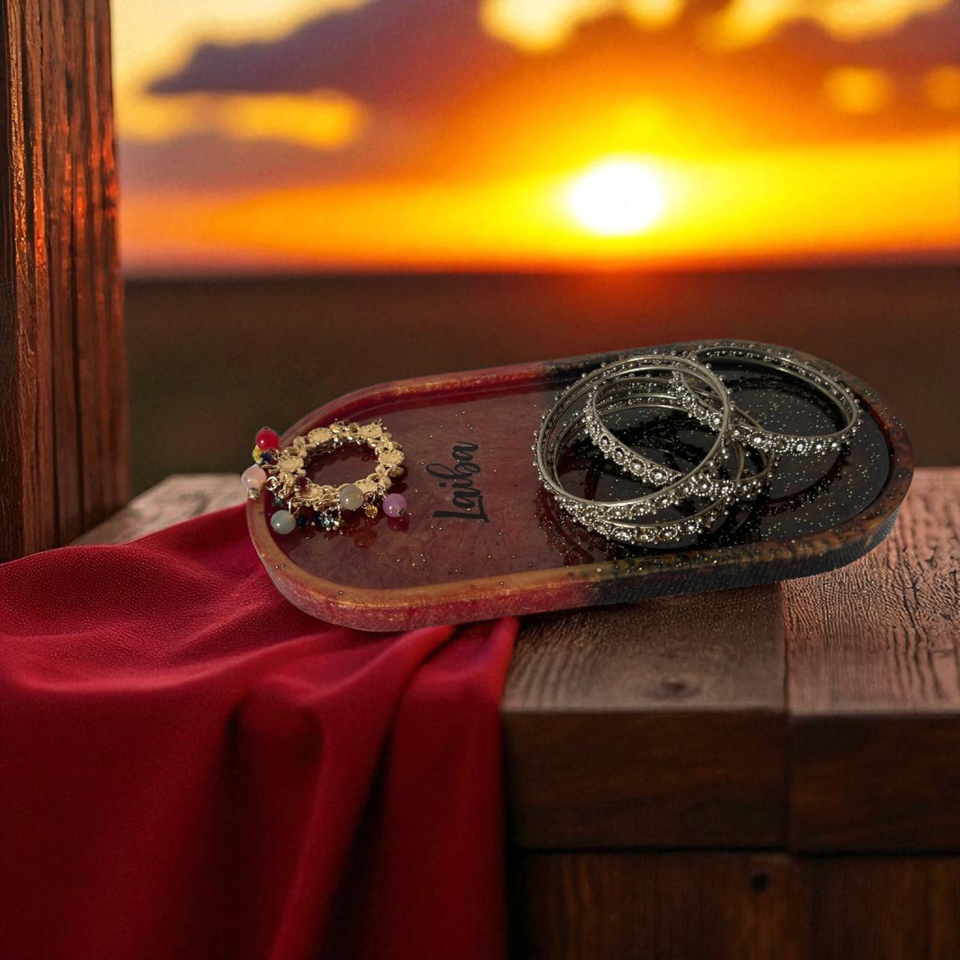 Custom nem Resin Oval Trinket Tray | Epoxy Decorative Tray | Stylish Jewelry & Key Organizer | Unique Resin