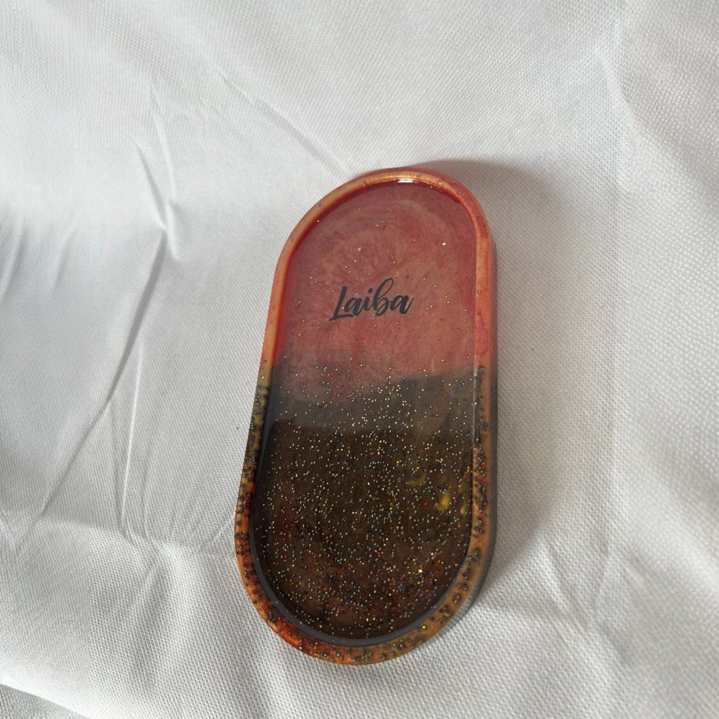 Custom nem Resin Oval Trinket Tray | Epoxy Decorative Tray | Stylish Jewelry & Key Organizer | Unique Resin