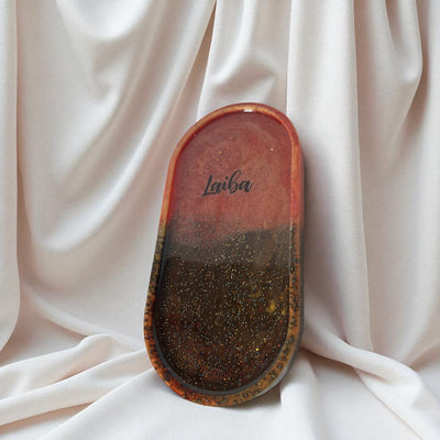 Custom nem Resin Oval Trinket Tray | Epoxy Decorative Tray | Stylish Jewelry & Key Organizer | Unique Resin