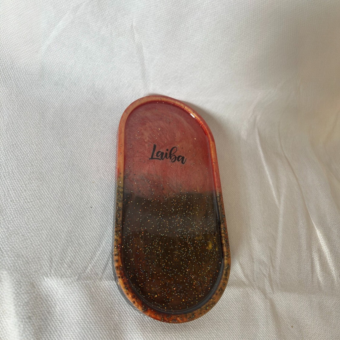 Custom nem Resin Oval Trinket Tray | Epoxy Decorative Tray | Stylish Jewelry & Key Organizer | Unique Resin