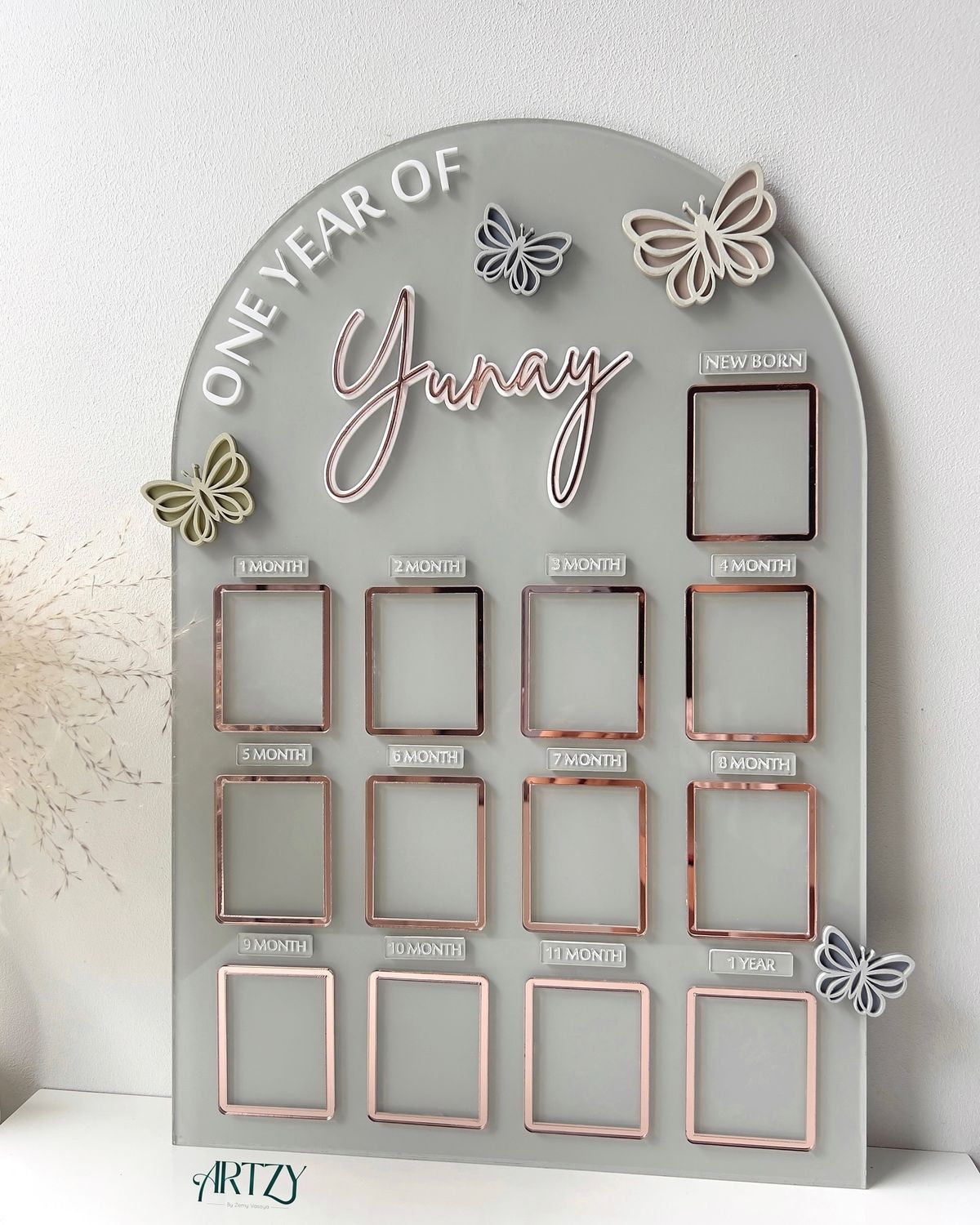 Baby 12 Mounts Board, Baby Gift, Baby Shower Gift, Baby Board, 1st Birthday Monthly Milestone Memories, Birthday Party Decor