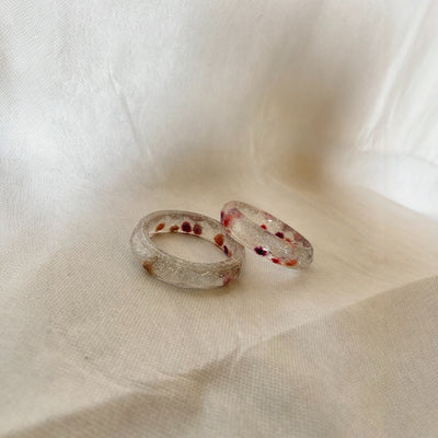 Set of 2 Transparent Resin Bangles – Filled with Real Preserved Flowers,Transparent Resin Jewelry  Preserved Flower Accessories ,