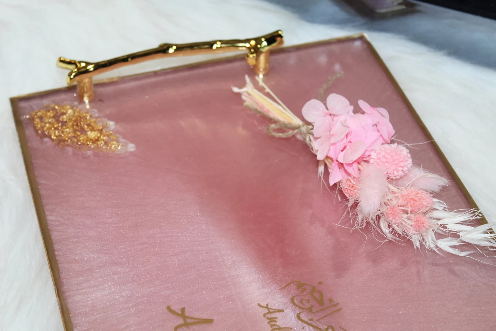 Handmade Personalized Wedding Resin Tray, Engagement Tray, Islamic Wedding Ring Tray, Wedding Gift,