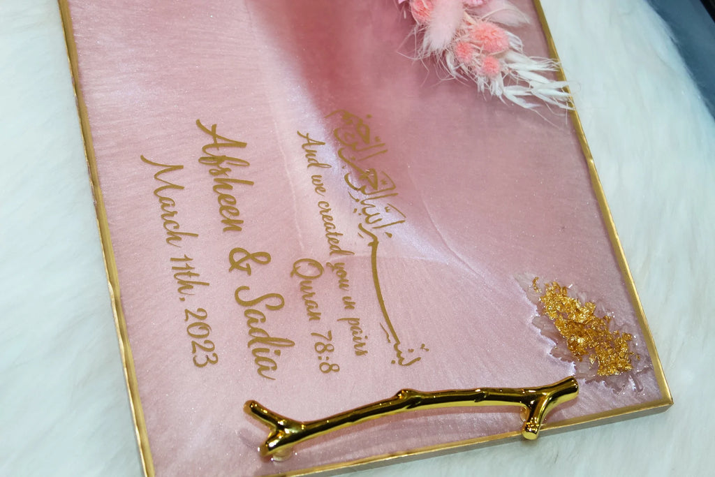 Handmade Personalized Wedding Resin Tray, Engagement Tray, Islamic Wedding Ring Tray, Wedding Gift,