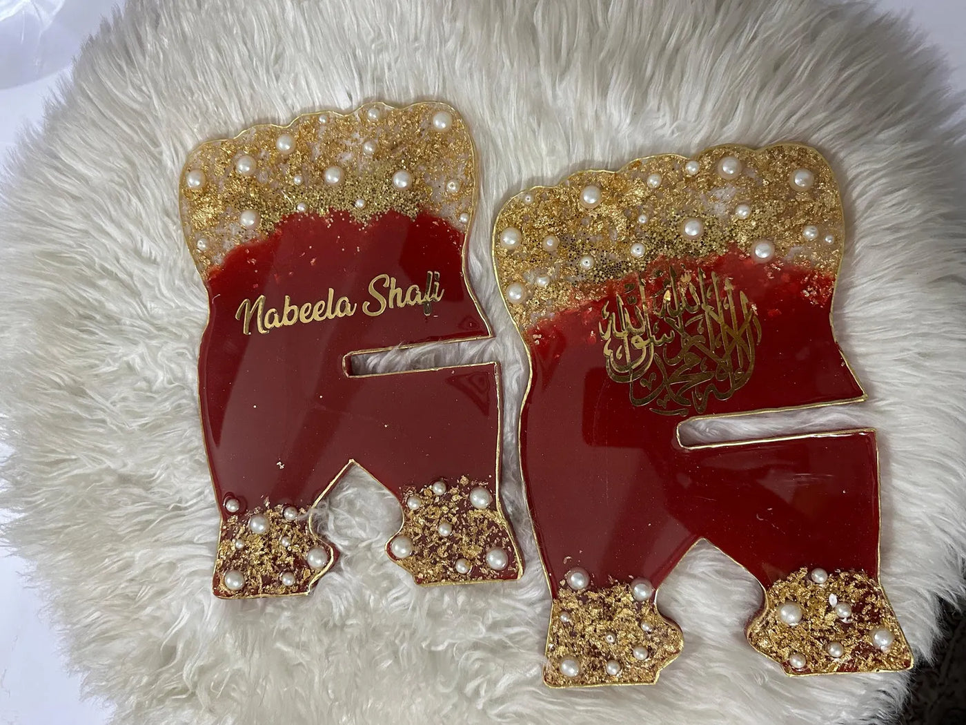 Luxury Personalized Islamic Book Stand – Resin Qur’an Rehal with Name