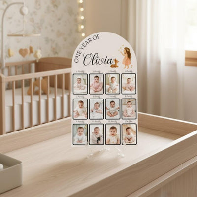 Baby 12 Mounts Board, Baby Gift, Baby Shower Gift, Baby Board, 1st Birthday Monthly Milestone Memories, Birthday Party Decor