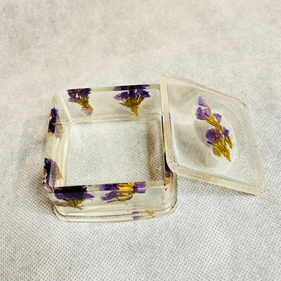three Pressed flower jewelry boxes, personalized jewelry box, jewelry organizer box, custom jewlery box, press box, custom jewelry box, resin box