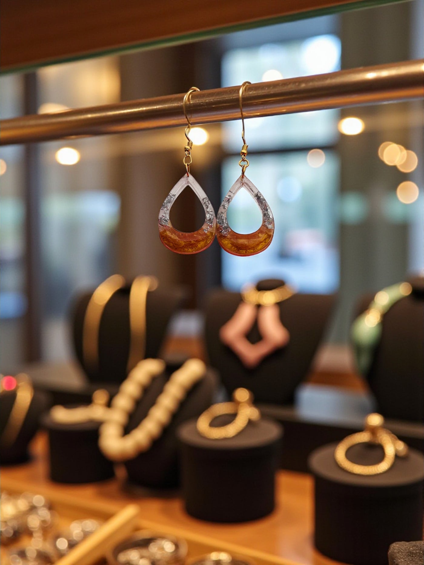 Elegant Resin Drop Earrings | Handmade | Lightweight | Stylish Gift | Unique Jewelry