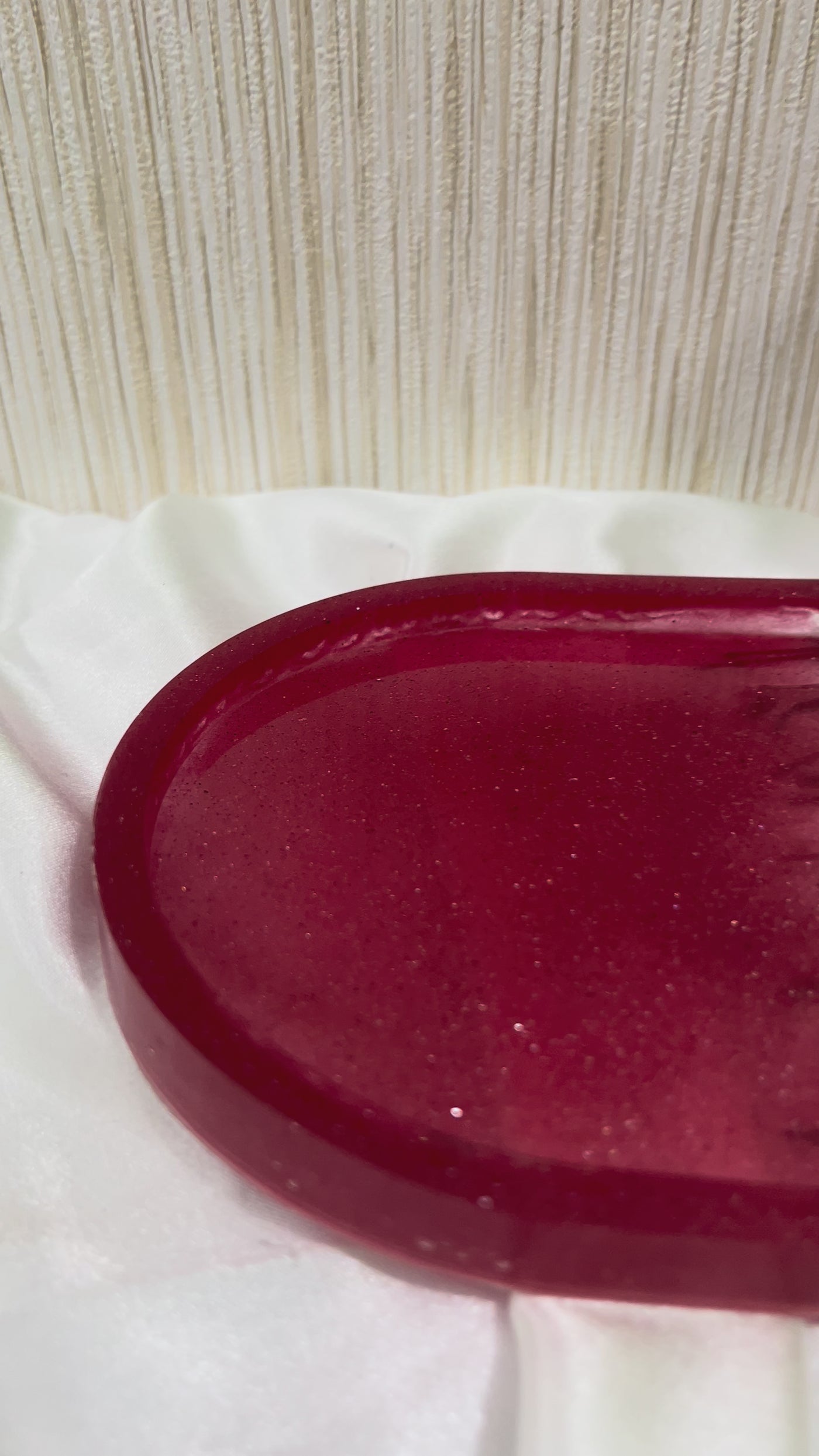 Resin Oval Trinket Tray half transparent filled with natural flowers | Epoxy Decorative Tray | Stylish Jewelry & Key Organizer |