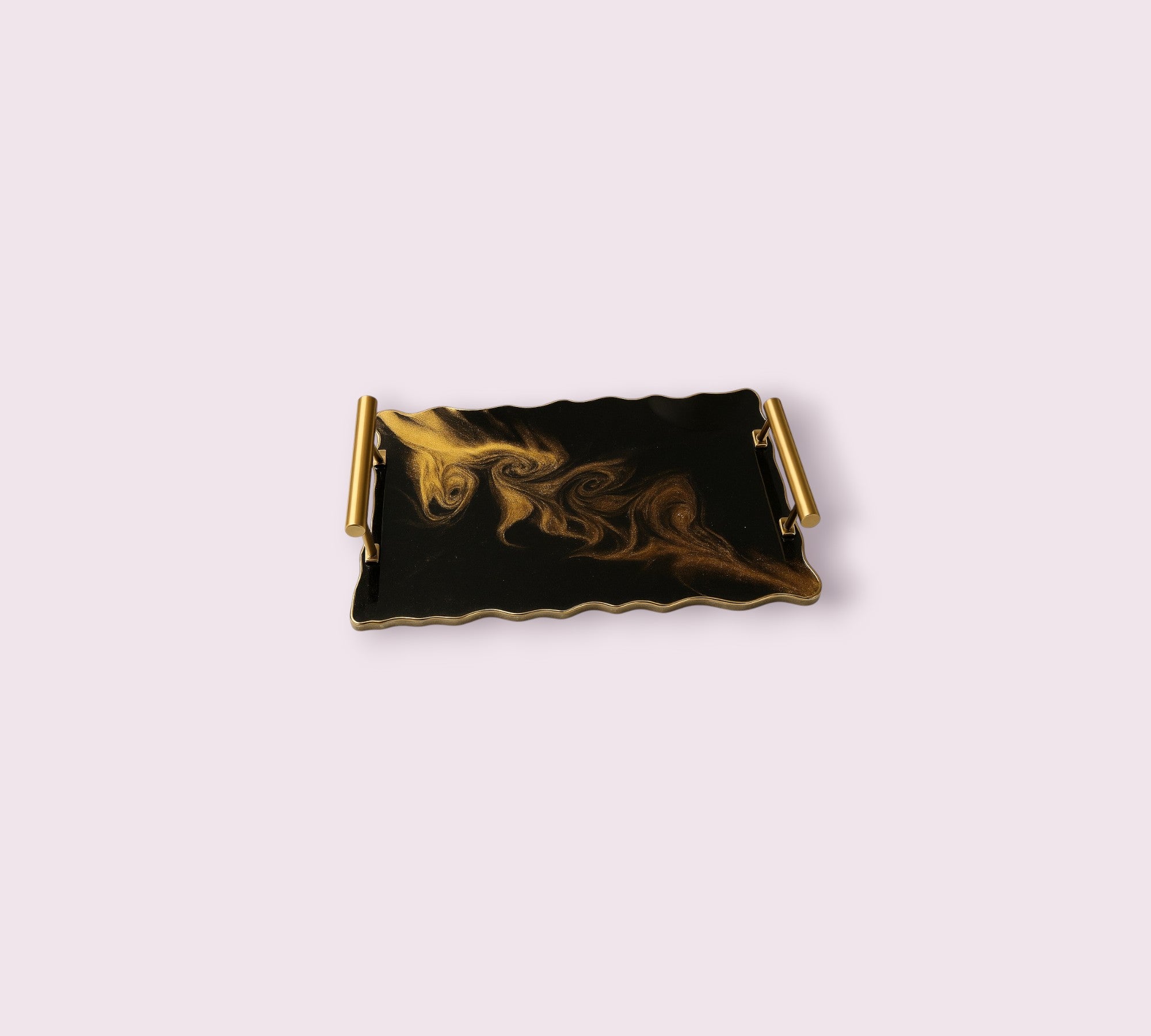 Handmade Black, Gold, and Cameleon red, decorative tray, epoxy serving tray, epoxy art, wedding gift, housewarming gift, vanity tray, gifts.